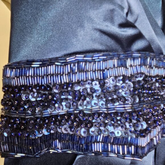 Juniors B. Darlin Trixxi style navy beaded high waist pleated mini dress 5/6245 - Picture 2 of 11